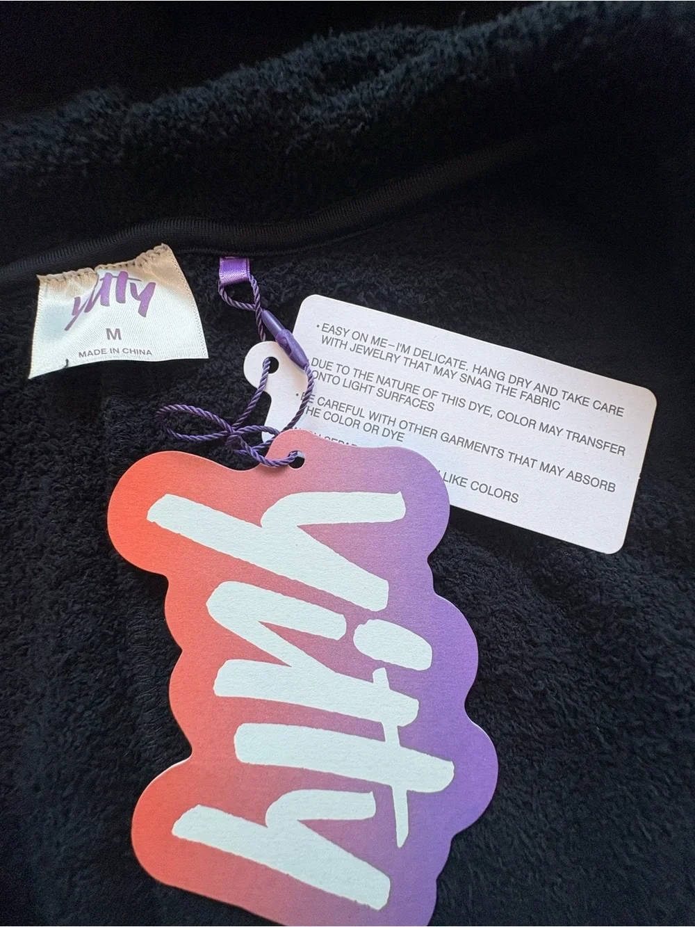 Yitty NWT New Pet Me Black Hooded Long Robe Size M Super Soft